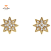 14KT Yellow Gold Round Diamond Star Earrings