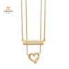 14KT Yellow Gold Two-Strand "Love Always" Heart Pendant
