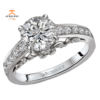 18KT 3/8 CTW Diamond Accent Vintage Setting For 1.50 CT Round