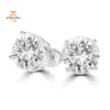 18KT White Gold 10.03 CTW Round Diamond Earrings