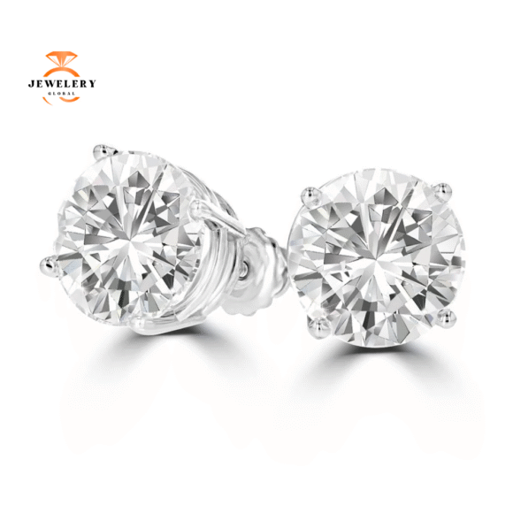18KT White Gold 10.03 CTW Round Diamond Earrings