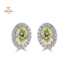 18KT WHITE GOLD 3.24 CTW & 0.62 CTW DIAMOND EARRINGS