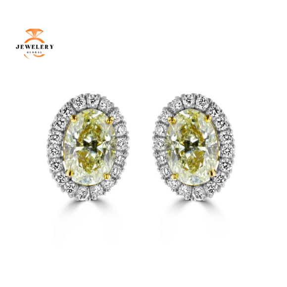 18KT WHITE GOLD 3.24 CTW & 0.62 CTW DIAMOND EARRINGS