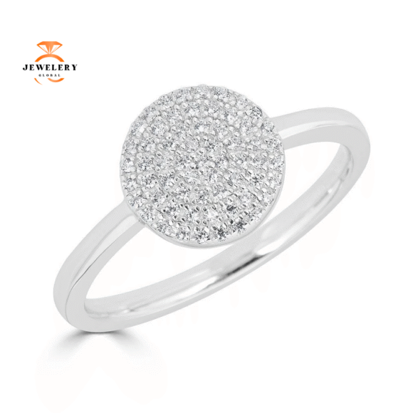 EMILIQUE 14KT GOLD 1/5 CTW DIAMOND PAVE ROUND RING