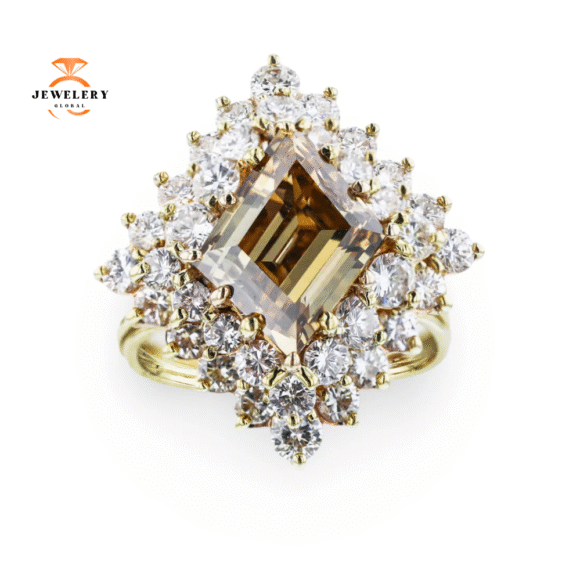 JULEVE 18KT YELLOW GOLD 3.75CTW & 2.00CTW DIAMOND RING