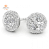 14KT WHITE GOLD 1/4 CTW ROUND DIAMOND HALO EARRINGS