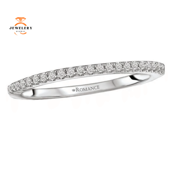 14KT WHITE GOLD 1/8 CTW 23 STONE DIAMOND WEDDING BAND