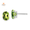14KT WHITE GOLD 2.70 CARAT OVAL PERIDOT EARRINGS