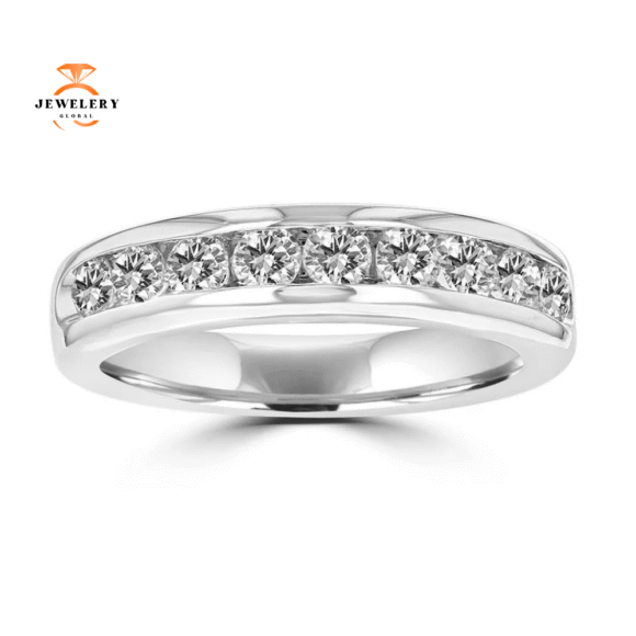 14KT White Gold 3/4 CTW Diamond Channel Set Band