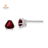 14KT WHITE GOLD 1.04 CTW TRILLION CUT GARNET STUD EARRINGS