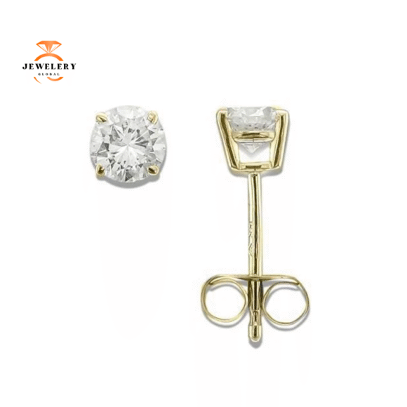 14KT YELLOW GOLD 1/2 CTW ROUND DIAMOND EARRINGS