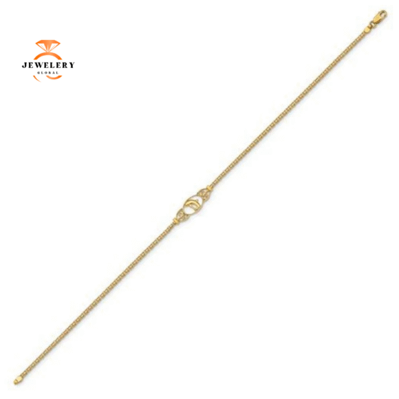 14KT YELLOW GOLD POLISHED DOLPHIN ANKLET - Image 3