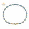 14KT YELLOW GOLD SKY BLUE TOPAZ BRACELET - 7.25"