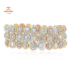 18KT TRI-COLOR GOLD 35.15CTW DIAMOND HALO BRACELET