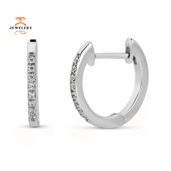 EMILIQUE 14KT GOLD PETITE 0.08 CTW DIAMOND HOOP EARRINGS