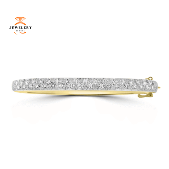14KT YELLOW GOLD 2.00CT DIAMOND BANGLE BRACELET