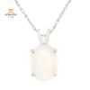 14KT WHITE GOLD OVAL OPAL NECKLACE