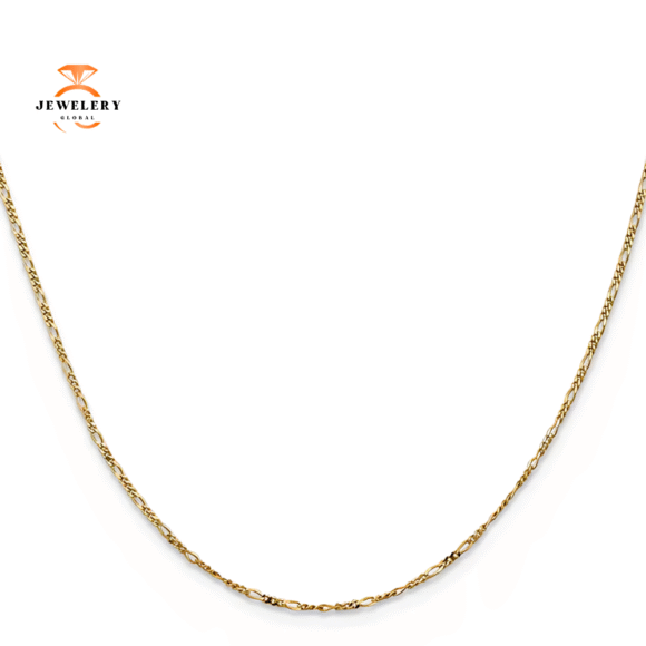14KT YELLOW GOLD 1.25MM FIGARO CHAIN NECKLACE-5 LENGTHS