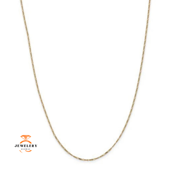 14KT YELLOW GOLD 1.25MM FIGARO CHAIN NECKLACE-5 LENGTHS - Image 2