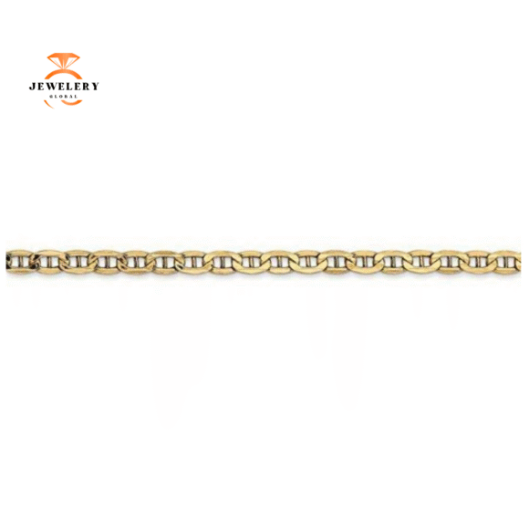 14KT YELLOW GOLD 3.2MM SEMI SOLID ANCHOR CHAIN NECKLACE- 4 LENGTHS - Image 2