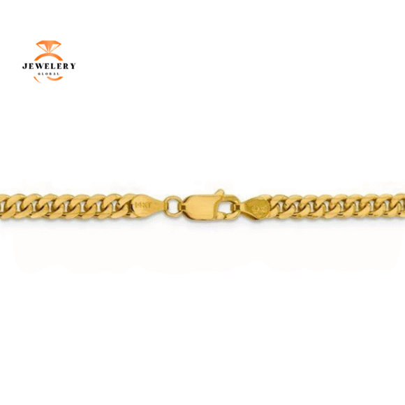 14KT YELLOW GOLD 5MM SEMI SOLID MIAMI CUBAN CHAIN - 5 LENGTHS - Image 2