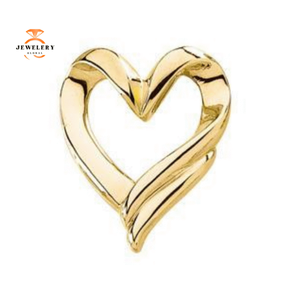 14KT YELLOW GOLD HEART SLIDE PENDANT