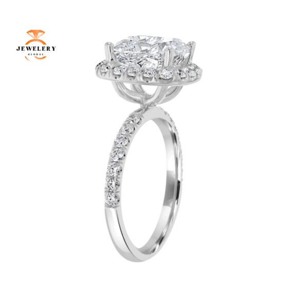 18KT White Gold 4.99 CTW Diamond Cushion Halo Ring - Image 2