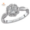 14KT WHITE GOLD 1/5 CTW DIAMOND TWISTED HALO SETTING FOR 1 CT