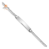 14KT WHITE GOLD FLAT CURB LINK ID BRACELET-7 INCHES