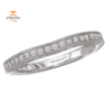 14KT WHITE GOLD 1/4 CTW DIAMOND CURVED MILGRAIN BAND