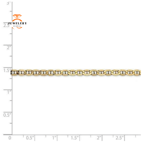 14KT YELLOW GOLD 3.2MM SEMI SOLID ANCHOR CHAIN NECKLACE- 4 LENGTHS - Image 3
