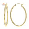 14KT YELLOW GOLD OVAL HOOP EARRINGS