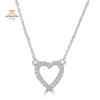 EMILIQUE PETITE 14KT GOLD .08 CTW DIAMOND OPEN HEART NECKLACE