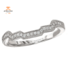 14KT WHITE GOLD 1/10 CTW DIAMOND NOTCHED MILGRAIN BAND