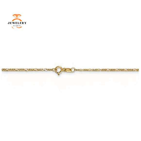 14KT YELLOW GOLD 1.25MM FIGARO CHAIN NECKLACE-5 LENGTHS - Image 4