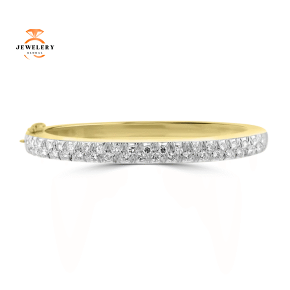 14KT YELLOW GOLD 2.00CTW DIAMOND BANGLE BRACELET
