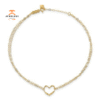 14KT YELLOW GOLD DOUBLE STRAND HEART ANKLET