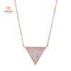 EMILIQUE 14KT GOLD .18 CTW DIAMOND PAVE TRIANGLE NECKLACE