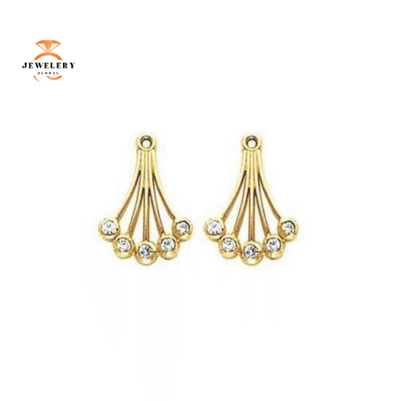 14KT YELLOW GOLD 0.25 CARAT ROUND DIAMOND EARRING JACKETS