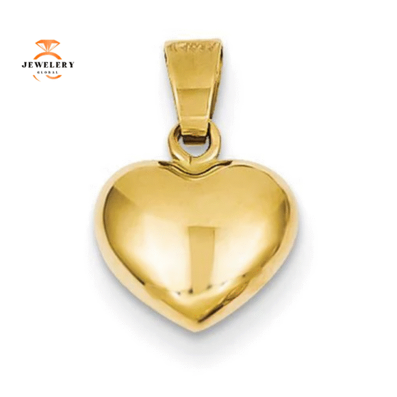 14KT YELLOW GOLD SMALL PUFFED HEART CHARM