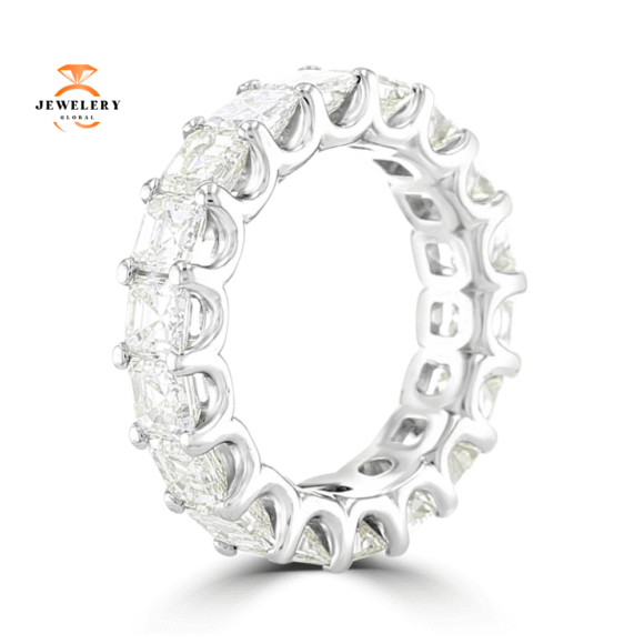 18KT White Gold 6.00 CTW Asscher Diamond Eternity Band - Image 2