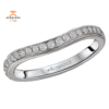 14KT WHITE GOLD 1/5 CTW ROUND DIAMOND 21 STONE CURVED BAND