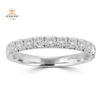 JULEVE WHITE GOLD .72 CTW ROUND DIAMOND WEDDING BAND