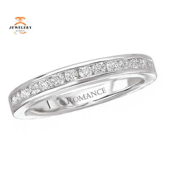 14KT WHITE GOLD 3/8 CTW ROUND DIAMOND CHANNEL SET BAND
