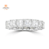 14KT White Gold 7.18 CTW Asscher Cut U-Prong Eternity Band - Size 5.5