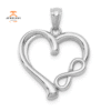 14KT WHITE GOLD SMALL INFINITY HEART PENDANT