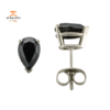 14KT WHITE GOLD PEAR SHAPE ONYX EARRINGS