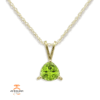 14KT YELLOW GOLD 1.30 CT TRILLION CUT PERIDOT NECKLACE