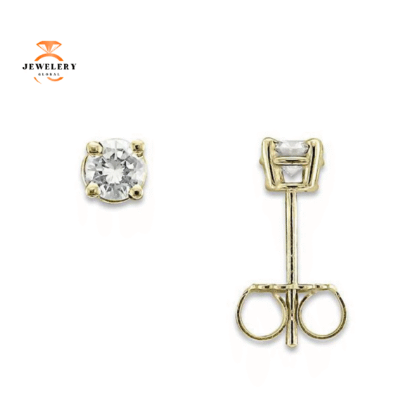 14KT YELLOW GOLD 1/3 CTW ROUND DIAMOND EARRINGS