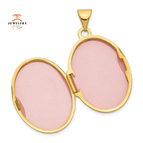 14KT YELLOW GOLD OVAL LOCKET - Image 3